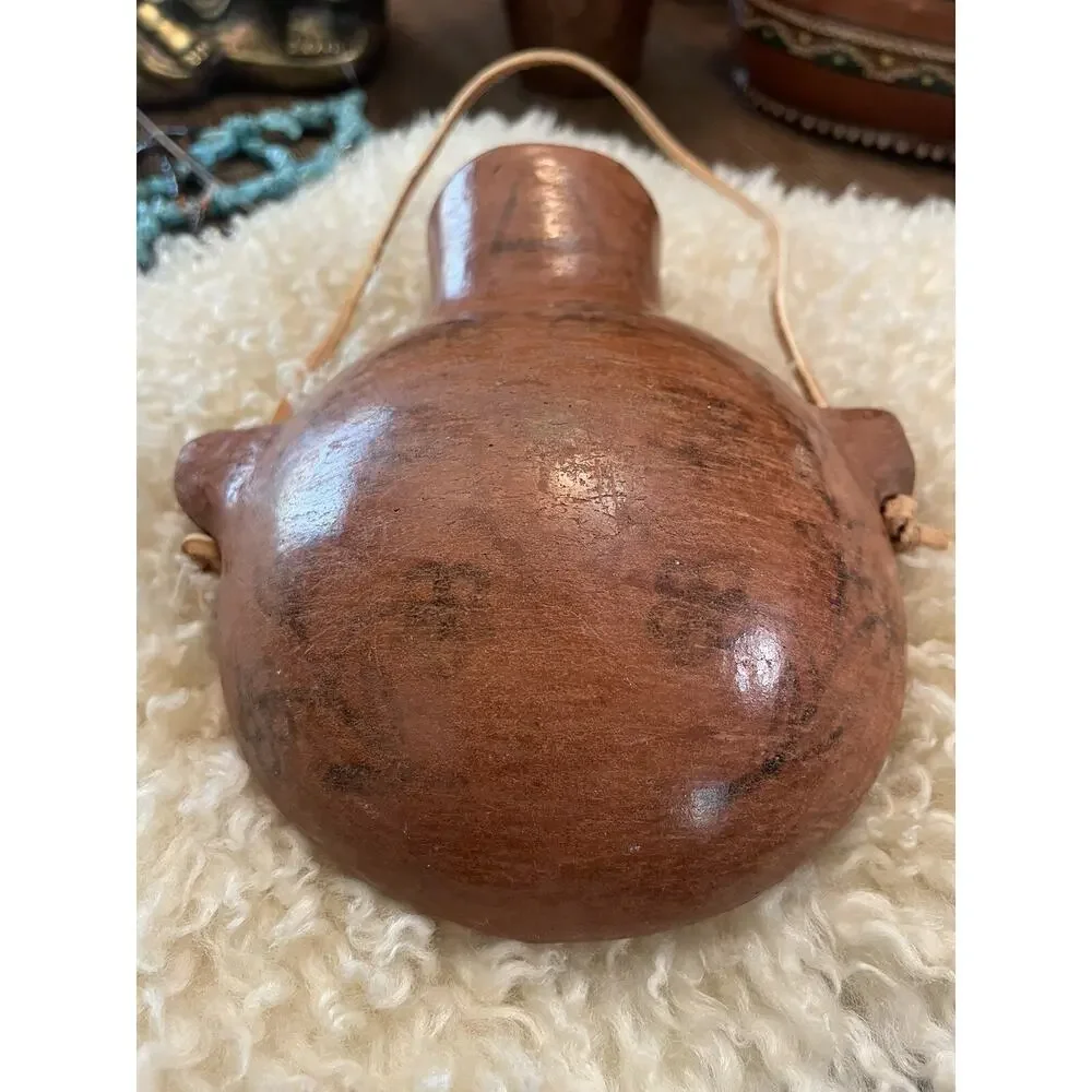 Antique MARICOPA Pottery CANTEEN Tohono O’odham NATIVE AMERICAN. Lena Albert?